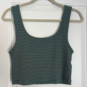 Zara Striped Black and Green Women's Top